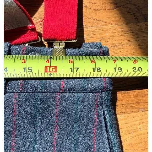 Vintage 1960s LL Bean Script Tag Heavy Wool Hunting Pants with Suspenders Stripe - Picture 8 of 16
